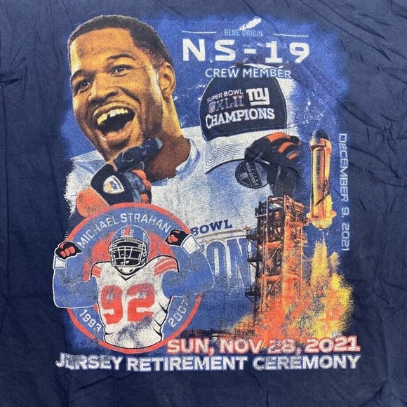 Michael Strahan Jersey Retirement Graphic Tee Thrifted Vintage Style Size XL - Picture 5 of 7